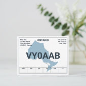QSL Card Ontario Karte (Stehend Vorderseite)
