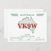 QSL Card Retro Australien Karte Green (Vorne/Hinten)