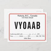 QSL-Karte Retro gerundete Grenze Postkarte (Vorne/Hinten)