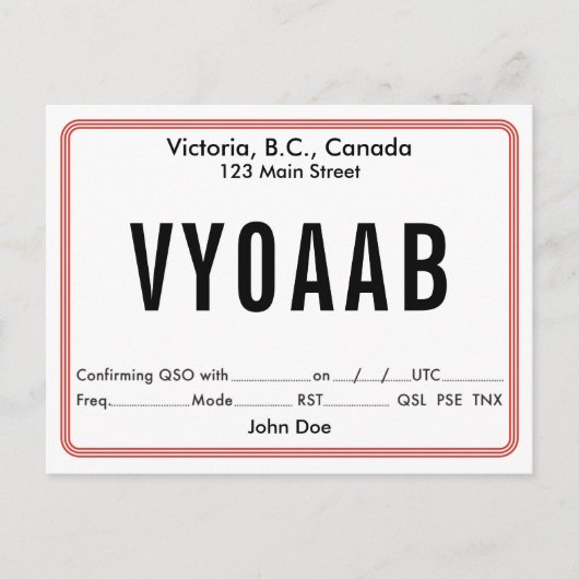 QSL-Karte Retro gerundete Grenze Postkarte (Vorderseite)