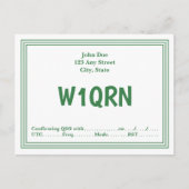 QSL-Karte Retro-Green Line-Grenze Postkarte (Vorderseite)