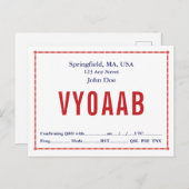 QSL-Karte Retro Rote Kettenbrille Postkarte (Vorne/Hinten)