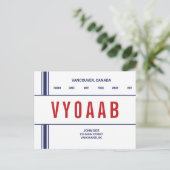 QSL-Karte Retro Stylisierte Streifen Postkarte (Stehend Vorderseite)