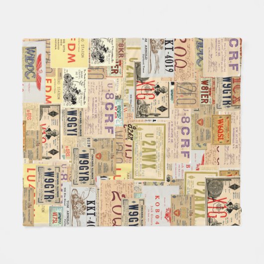 QSL Karten-Decke Fleecedecke (Vorderseite (Horizontal))