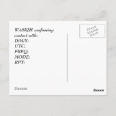 QSL PCs HAM Radio Op Mann Flockentauben Postkarte (Rückseite)