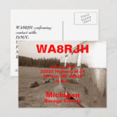 QSL-Postkarten HAM-Funkamateure Blechdosen-Camper Postkarte (Vorne/Hinten)