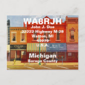 QSL Postkarten HAM Radio Ops Quaint Small Town Str (Vorderseite)