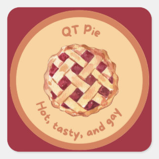 QT Pie (cutiepie) Quadratischer Aufkleber