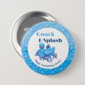 Quack and Splash Ente 3. Geburtstag Button (Vorne & Hinten)