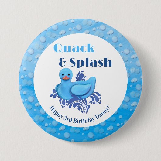 Quack and Splash Ente 3. Geburtstag Button (Vorderseite)