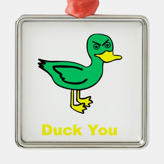 Quack dich silbernes ornament (Vorne)