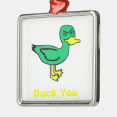 Quack dich silbernes ornament (Links)