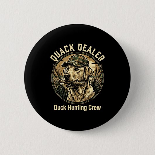Quack Er Lustiger Entenjagd-Labrador Retriever Hun Button (Vorderseite)