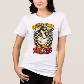Quack Erst denken Sie später Cool Gangster Duck St Tri-Blend Shirt