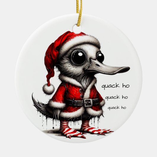 Quack Ho Duck Christmas Keramik Ornament (Vorne)