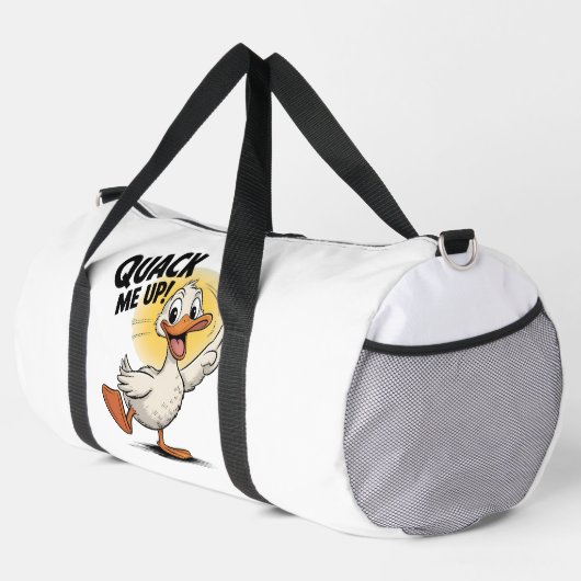 Quack Me Up Funny Duck Design Duffle Bag (Rechte Ecke)
