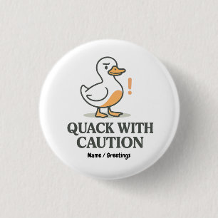 Quack Mit Vorsicht Lustige Spielende Enten Kunst Button
