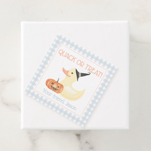 Quack oder Leckerei Duck Niedlich Blue Boy Hallowe Geschenkanhänger (Beispiel)