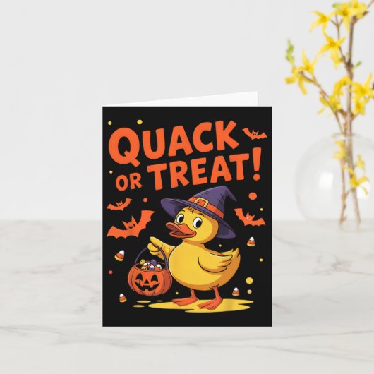 Quack oder Leckerei Funny Rubber Duck Duckie Hallo Karte (Gelbe Blume)