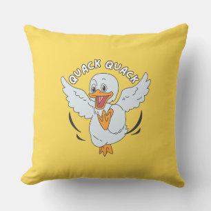 Quack Quack Joy - Cartoon Duck Throw Kissen