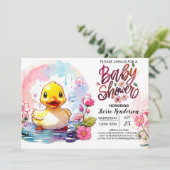 Quack-tastic Baby Shower Joy Einladung (Stehend Vorderseite)