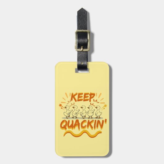 Quack weiter (Tanzen) Lustiger Entenwitz Gepäckanhänger (Vorderseite vertikal)