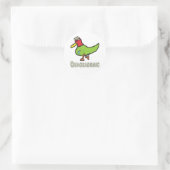 quackademisch runder aufkleber (Tasche)