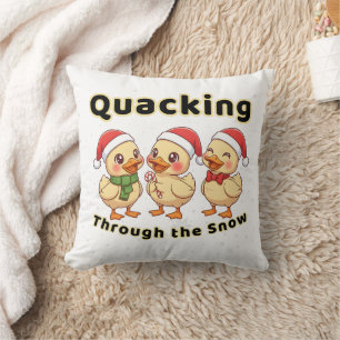 Quacken durch den Schnee Lustige Kawaii-Ente Kissen