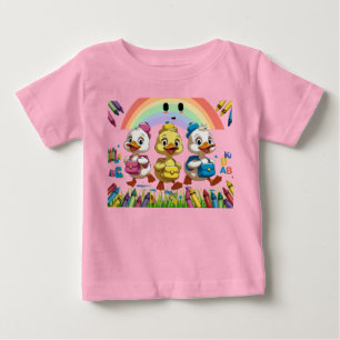 "Quackend in die Vorschule!" – Süße Ente Zurück- Baby T-shirt