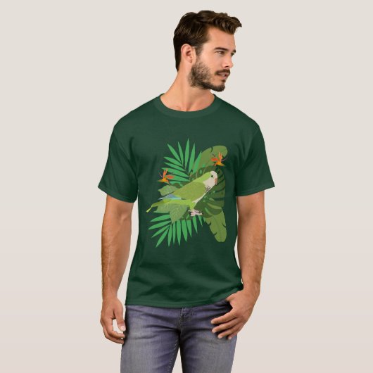 Quacker parrot with leaves T-Shirt (Vorne ganz)