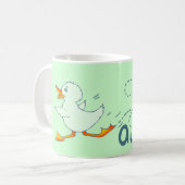 Quackers tadellose grüne Enten-Tasse Kaffeetasse (Vorderseite Links)