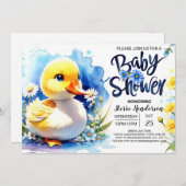 Quacking Blue Baby Dusche Einladung (Vorne/Hinten)
