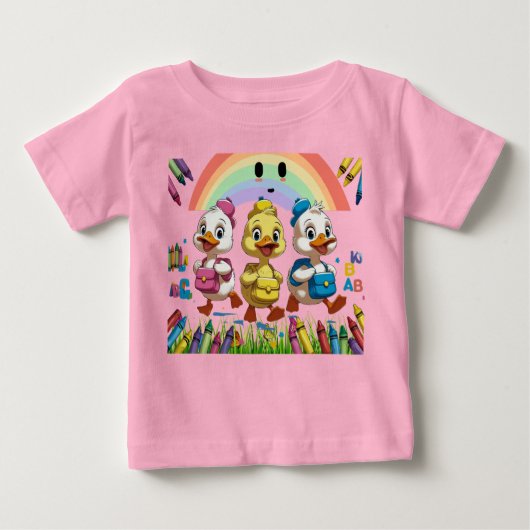 "Quacking into Kindergarten!" – Cute Duck Back-to- Baby T-shirt (Vorderseite)