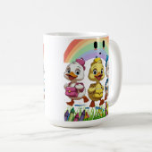 "Quacking into Kindergarten!" – Cute Duck Back-to- Kaffeetasse (VorderseiteRechts)