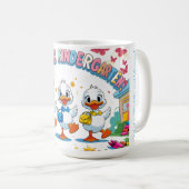 "Quacking Kindergarten – Cute Duck Back-to-School  Kaffeetasse (VorderseiteRechts)