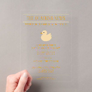 Quacking News Enten-Baby-Shower-Einladung Acryleinladungen