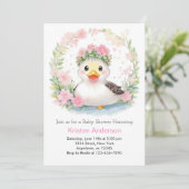 Quacking Up: Baby Girl Dusche Einladung (Stehend Vorderseite)