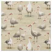 Quacks: Whimsy Gänse Stoff (Nahaufnahme)