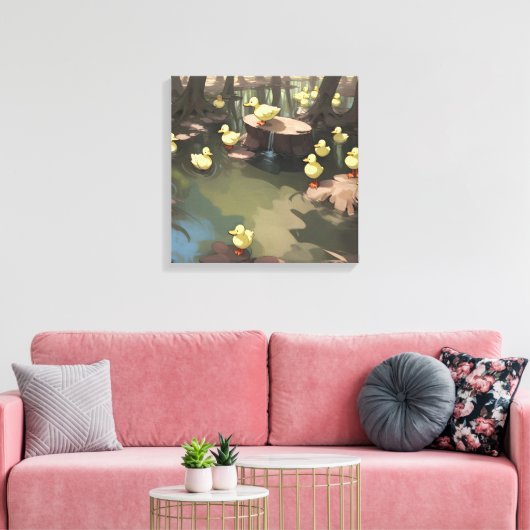 Quacktastische Gewässer (KI) Leinwanddruck (Insitu (Wohnzimmer))