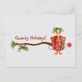 Quacky Holidays Ducks Pixel Art Feiertagspostkarte