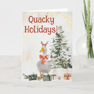 Quacky Holidays Festivals Niedlich Duck Card Feiertagskarte