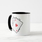 Quad Aces: Alle 4 Lucky Ace Cards Tasse (Vorderseite Links)