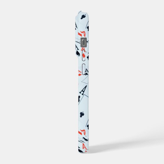 Quad Aces Poker Cards Pattern, iPhone Hülle (Linke Seite)