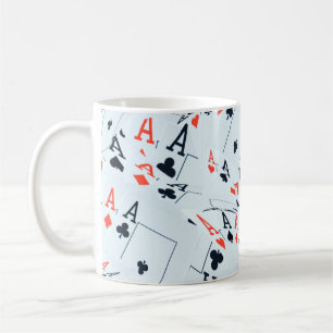 Quad Aces Poker Karten Muster, Kaffeetasse