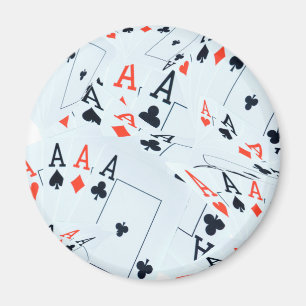 Quad Aces Poker Karten Muster, Magnet