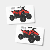 Quad atv Cartoon Illustration Ausweis (Vorder- & Rückseite)