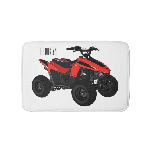 Quad atv Cartoon Illustration Badematte (Vorderseite)