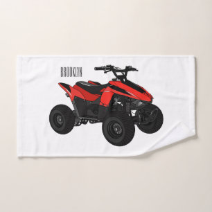 Quad atv Cartoon Illustration Badhandtuch Set