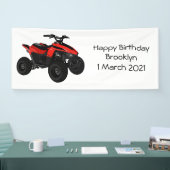 Quad atv Cartoon Illustration Banner (Messe)