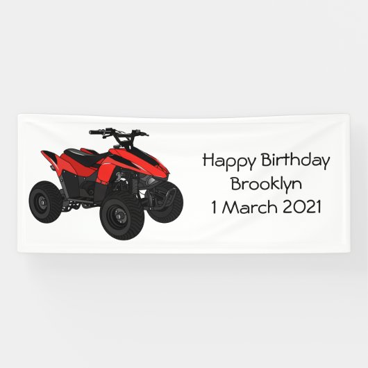 Quad atv Cartoon Illustration Banner (Horizontal)